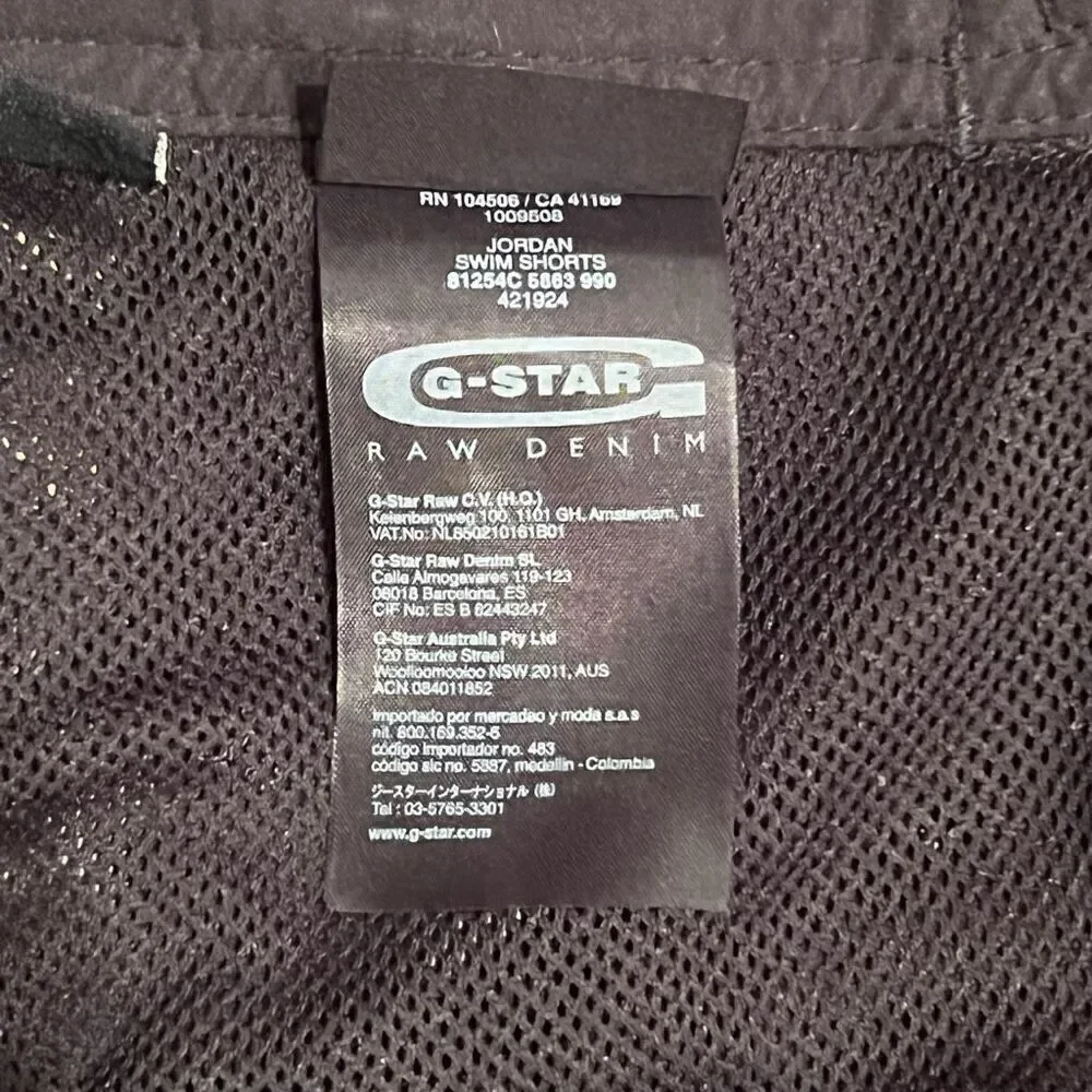 Mens G-STAR Raw Jordan Black Swim Shorts / Size XL